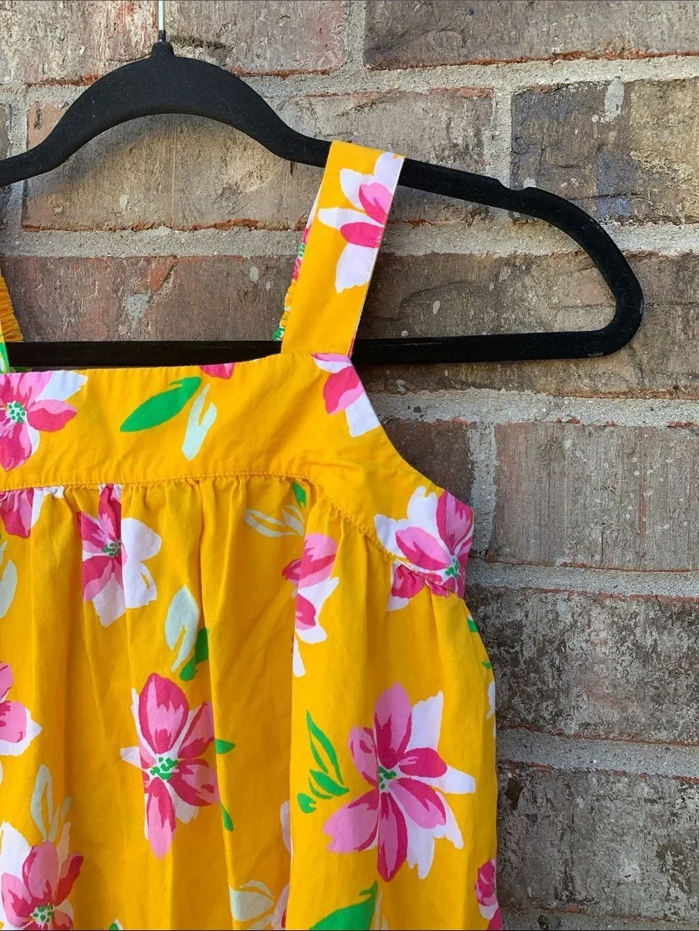 Take 50% OFF- Old Navy Yellow Floral Sundress with Pink & White Blossoms, Size-L